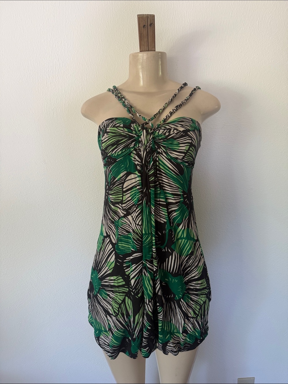 Marciano Floral Tropical Print mini Sundress S Vtg
